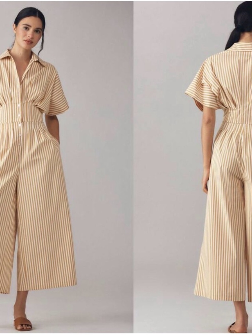 Exquise Tobie Pinstripe wide leg jumpsuit from Anthropologie.  NWOT.  Small